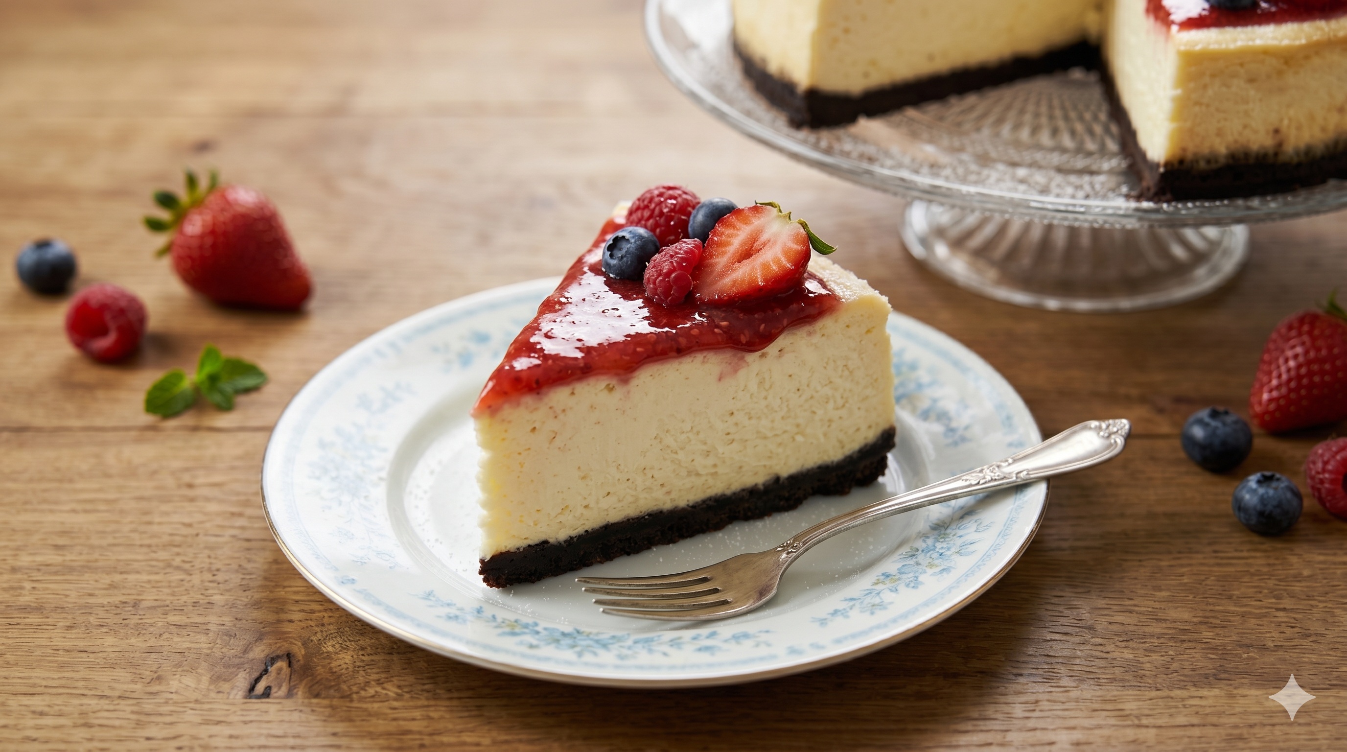 Cremoso Cheesecake de Chocolate Blanco y Frutos Rojos
