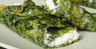 Crepes de espinaca con queso