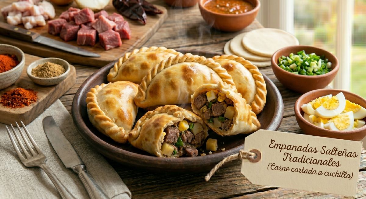Empanadas Salteñas Tradicionais (Carne cortada à faca)