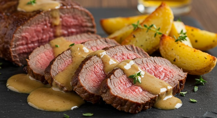 Peceto à Cerveja com Batatas Pequenas