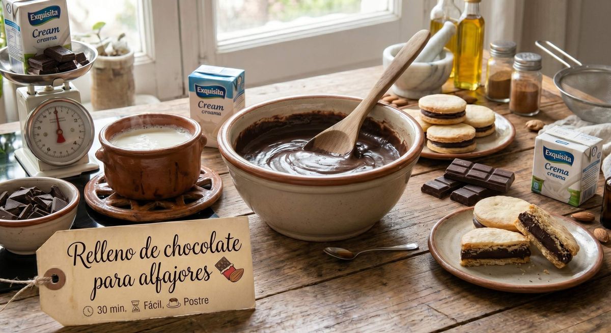 Recheio de chocolate para alfajores