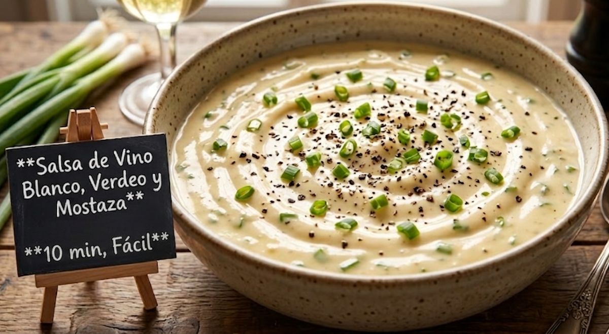 Salsa de Vino Blanco, Verdeo y Mostaza